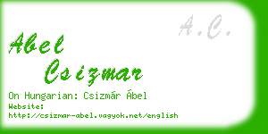abel csizmar business card