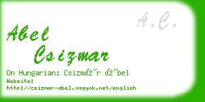 abel csizmar business card